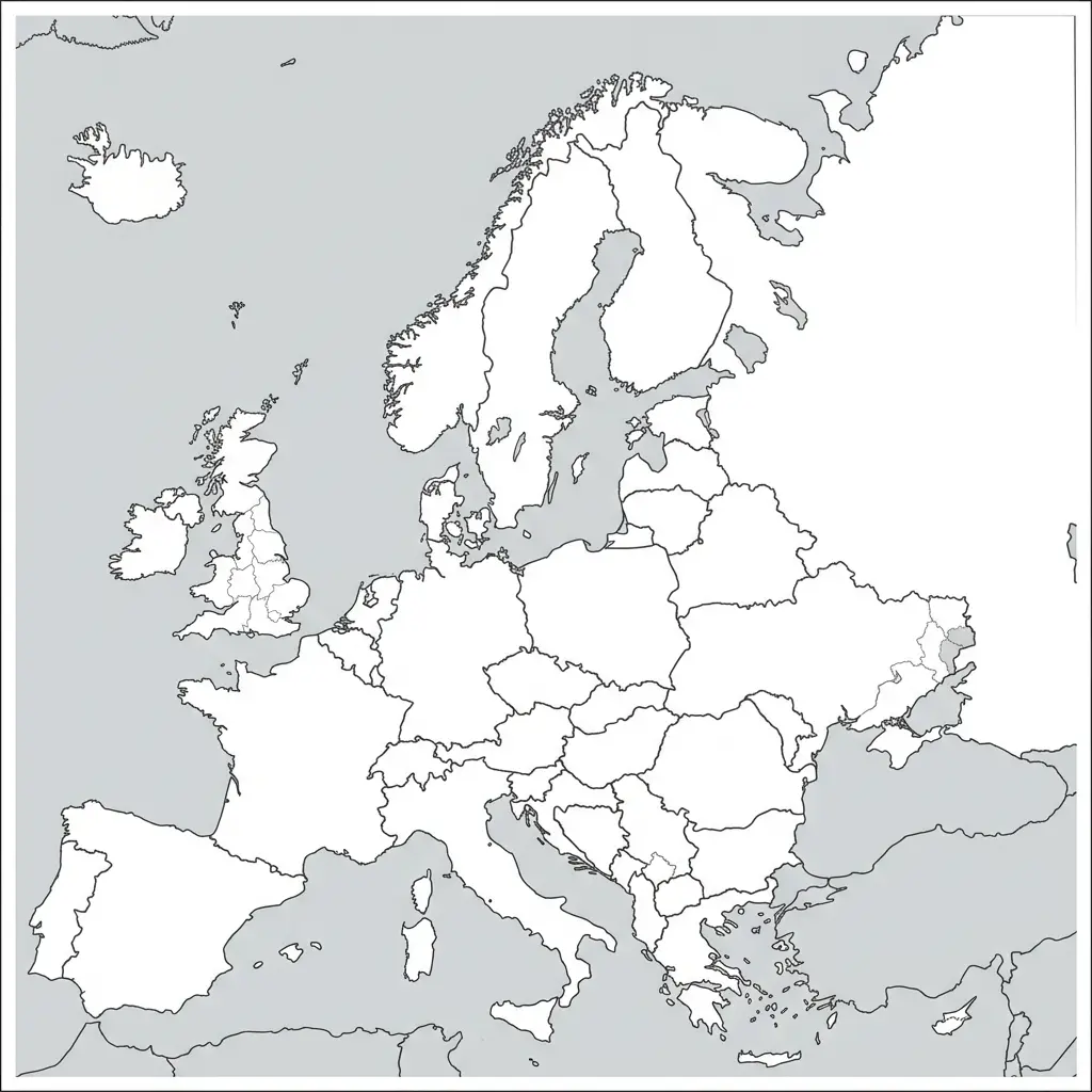 Static Blank Europe Map